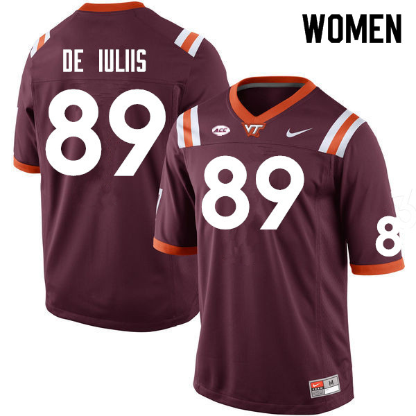 Women #89 Drake De Iuliis Virginia Tech Hokies College Football Jerseys Sale-Maroon